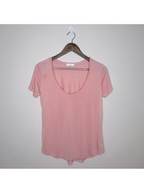Aritzia Talula Modal Scoop Neck Short Sleeve Tee Shirt Pink XXS